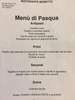 Moretto menu