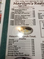 Marilyn's menu