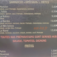 Snack La Baraka menu