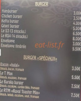 Snack La Baraka menu