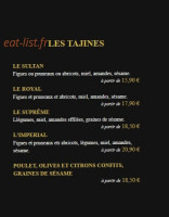 Le Riad menu