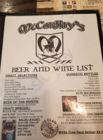 Mccarthy's Pub menu