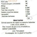 Sabaïdee Cardápio