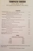 Towpath Tavern menu