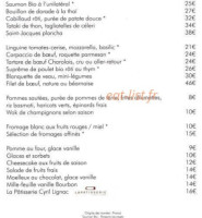 De L'entracte menu