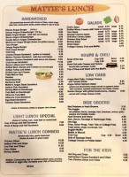 Mattie's Pancake House menu