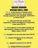 Casa Capitano menu