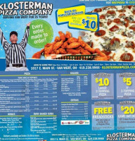 Klosterman Pizza Co menu