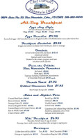 Chef Darrell's Mountain Diner menu