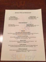 Jimmy's Pub menu