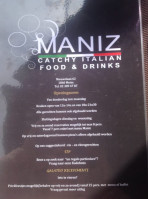 Maniz Catchy Italian Food Drinks menu