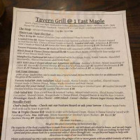 Tavern Grill 1 East Maple menu
