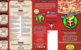 Martinsburg Pizza menu