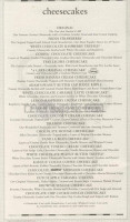 Cheesecake Factory menu