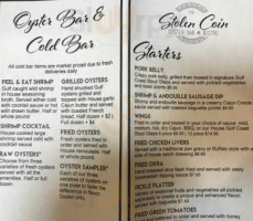 The Stolen Coin Oyster And Bistro menu