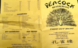 Peacock menu
