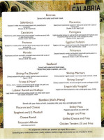 Gabby's Italian Bistro menu