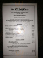 The Village Bar menu