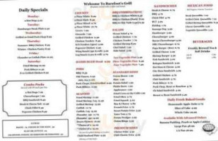 Barefoot's Country Store & Grill menu