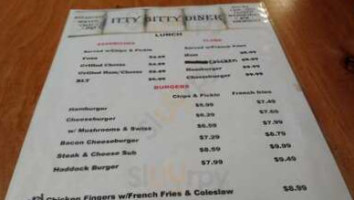 Itty Bitty Diner menu