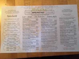 The Breakfast Club menu