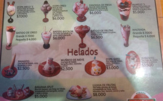 Melos Pizzas Y Helados menu