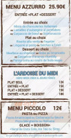 Azzurro menu