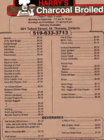 Harry's Charcoal Broiled menu