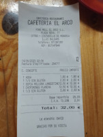 Cafeteria El Arco menu