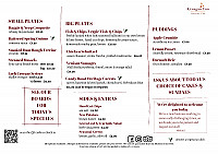 Creagan Inn Bar Restaurant menu