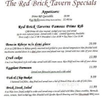 Red Brick Tavern menu