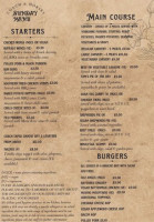 The Coach And Horses menu