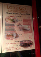 Senor Lopez Mexican Grill menu