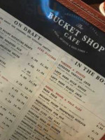 The Bucket Shop menu