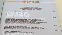 Panoramico Infante menu