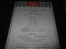 Cedar Inn menu