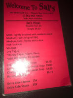 Sal's menu