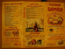 Pizza Samra menu