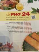 Pho 24 menu