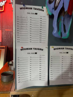 Wig Wam Tavern menu