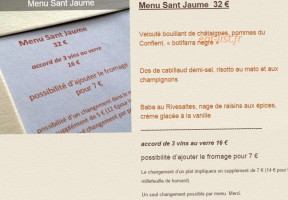 Auberge Du Cellier menu