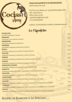 Cociss Pizza menu