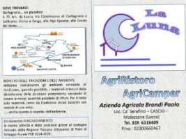 La Luna Agriristoro Agricamper menu
