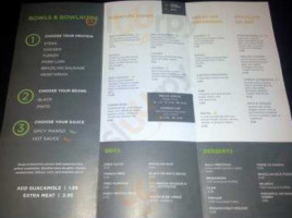 Brazilian Bowl Grill menu