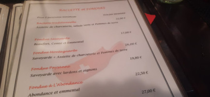 Le Bistrot Savoyard menu