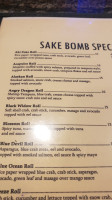 Sake Bomb menu
