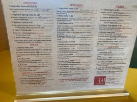 Taj Cuisine Of India menu