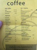 Superba Snacks Coffee menu