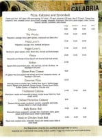 Gabby's Italian Bistro menu