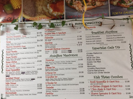 Tacos El Rinconcito menu